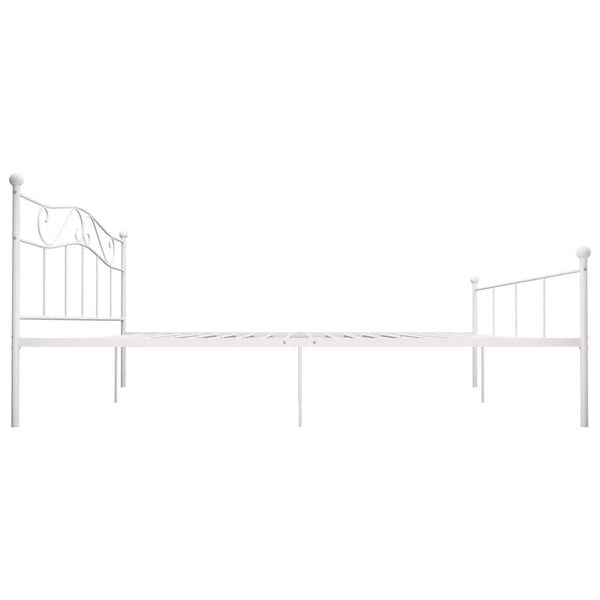 vidaXL Bed Frame White Metal 180x200 cm