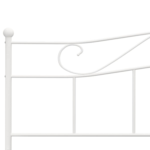 vidaXL Bed Frame White Metal 180x200 cm