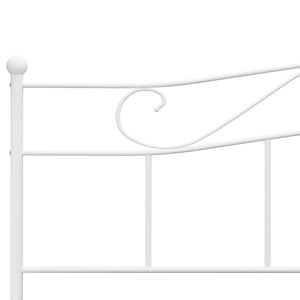 vidaXL Bed Frame White Metal 180x200 cm