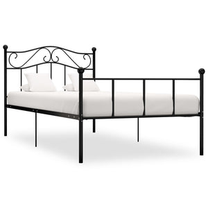 vidaXL Bed Frame Black Metal 90x200 cm