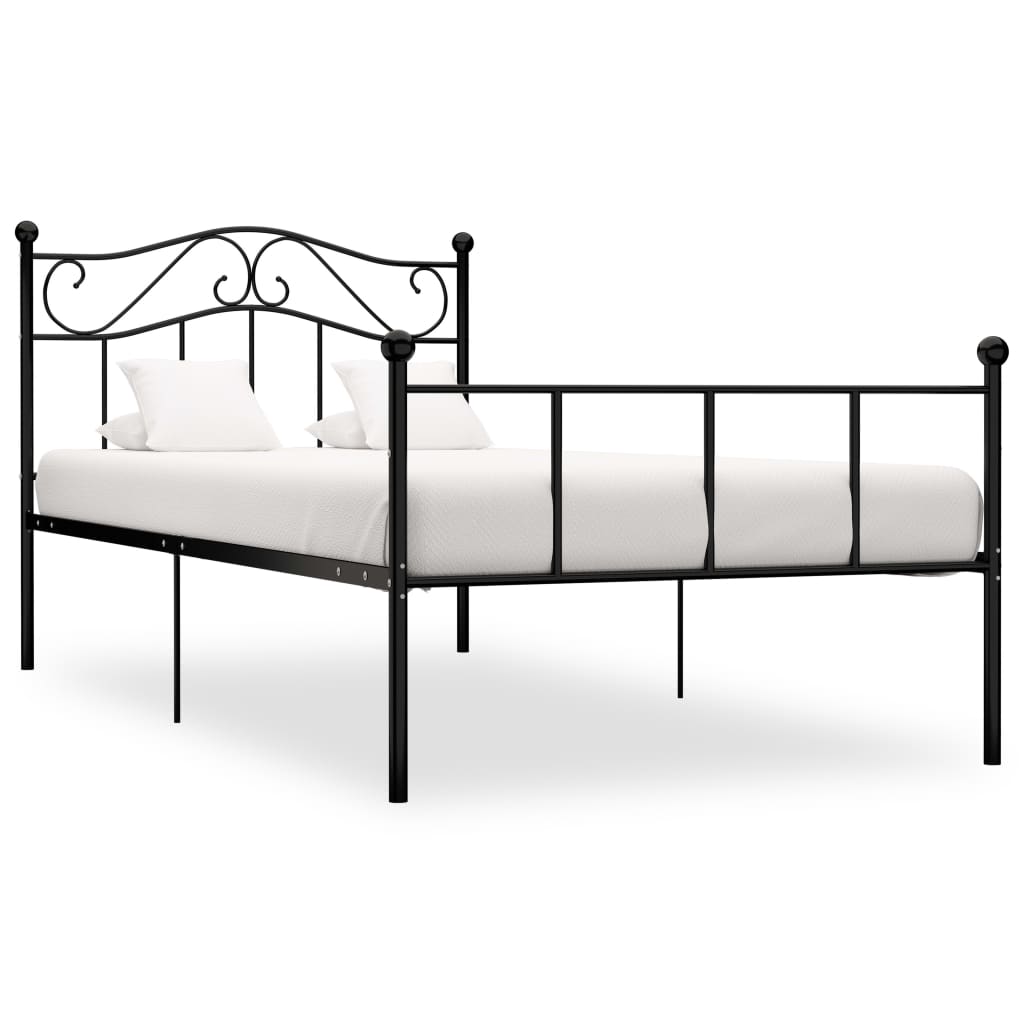 vidaXL Bed Frame Black Metal 90x200 cm