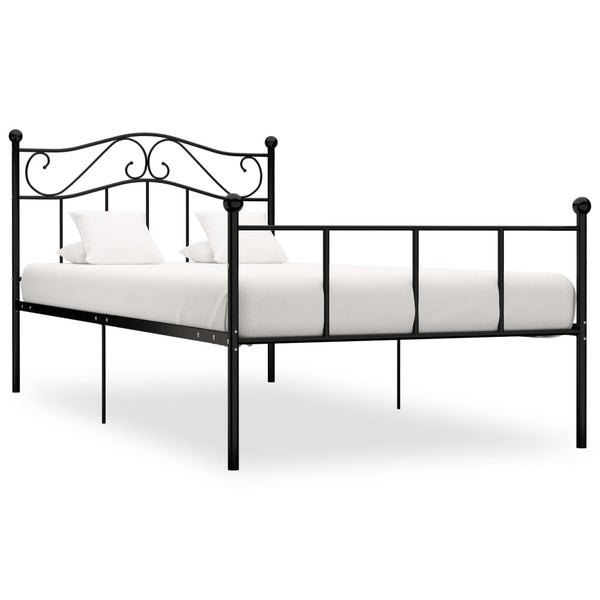 vidaXL Bed Frame Black Metal 90x200 cm