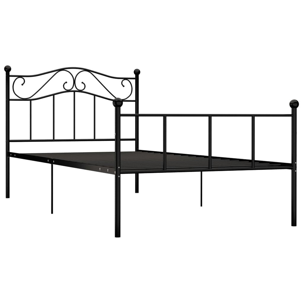 vidaXL Bed Frame Black Metal 90x200 cm