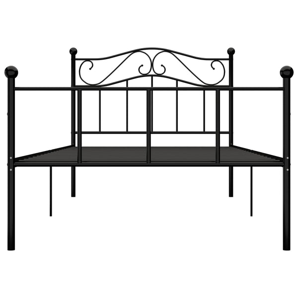 vidaXL Bed Frame Black Metal 90x200 cm