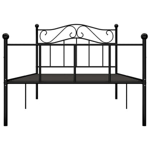 vidaXL Bed Frame Black Metal 100 x 200 cm