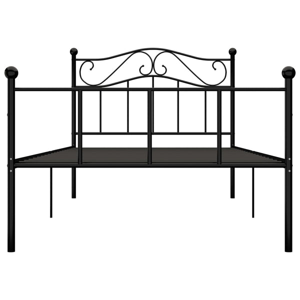 vidaXL Bed Frame Black Metal 100 x 200 cm