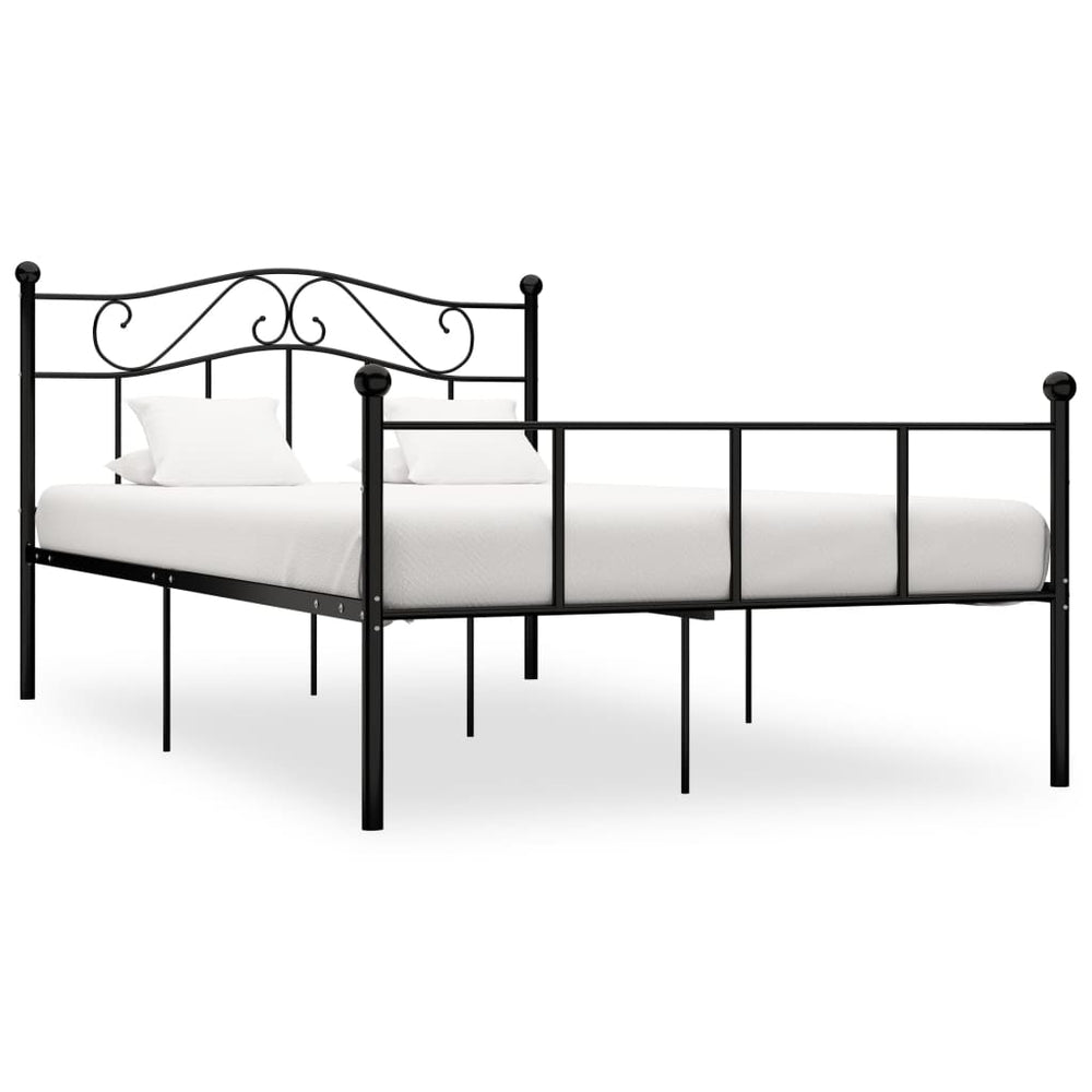 vidaXL Bed Frame Black Metal 120x200 cm
