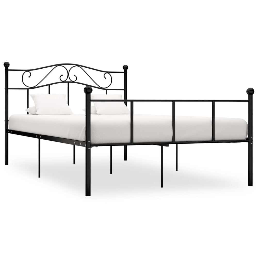 vidaXL Bed Frame Black Metal 140x200 cm