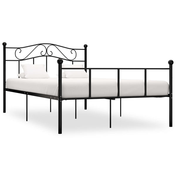vidaXL Bed Frame Black Metal 140x200 cm