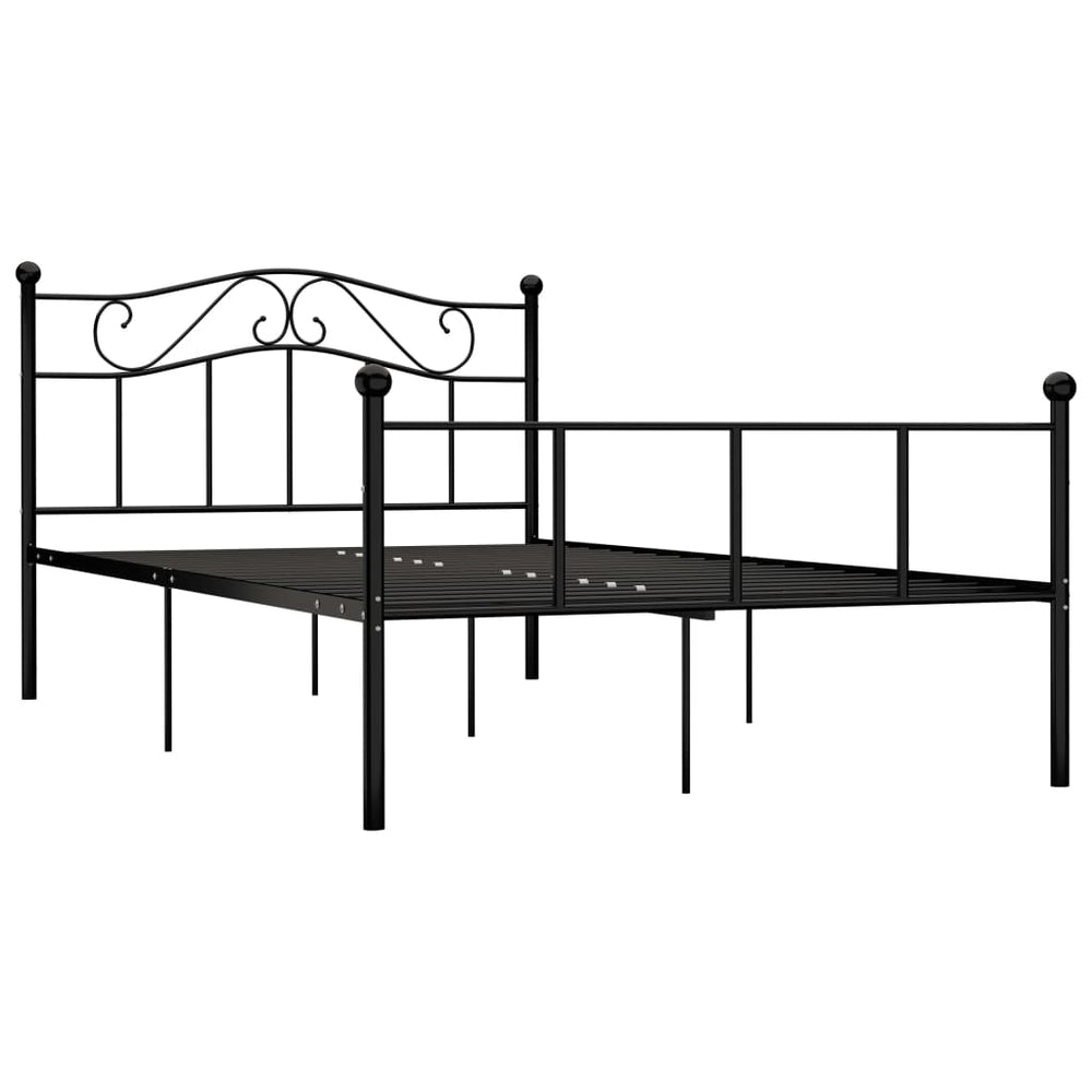 vidaXL Bed Frame Black Metal 140x200 cm