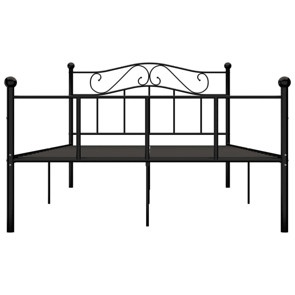 vidaXL Bed Frame Black Metal 140x200 cm