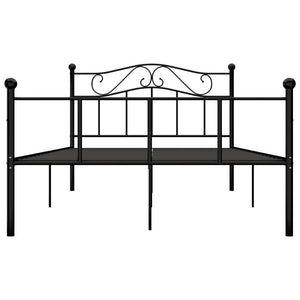 vidaXL Bed Frame Black Metal 140x200 cm