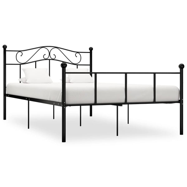 vidaXL Bed Frame Black Metal 160x200 cm