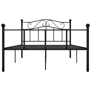 vidaXL Bed Frame Black Metal 160x200 cm