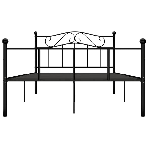 vidaXL Bed Frame Black Metal 160x200 cm