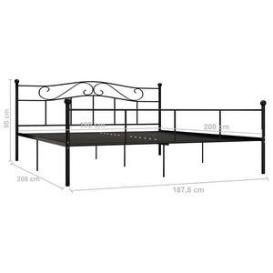 vidaXL Bed Frame Black Metal 180x200 cm