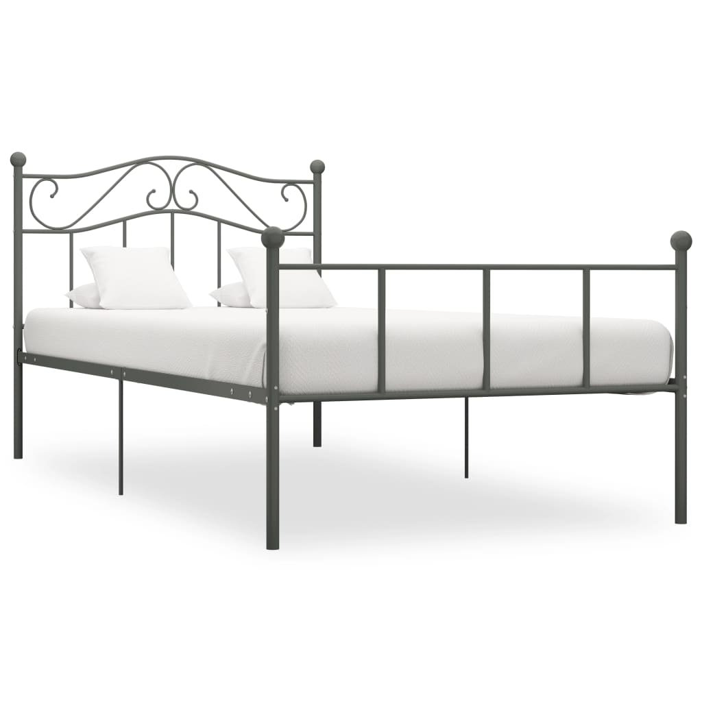 vidaXL Bed Frame Grey Metal 100 x 200 cm
