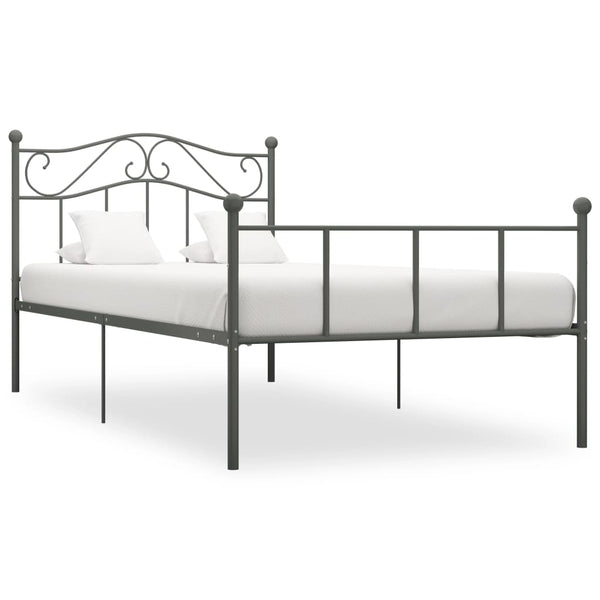 vidaXL Bed Frame Grey Metal 100 x 200 cm