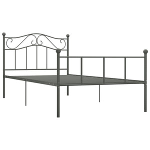 vidaXL Bed Frame Grey Metal 100 x 200 cm