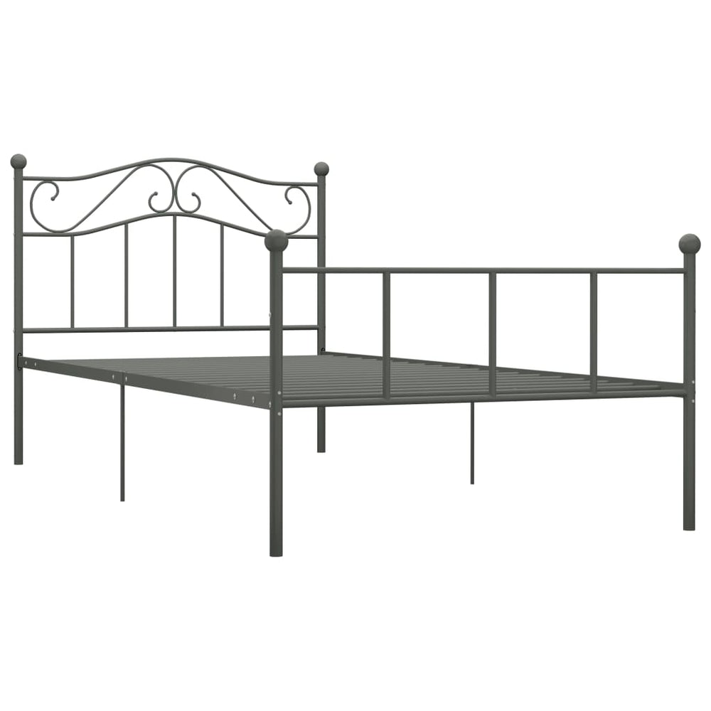 vidaXL Bed Frame Grey Metal 100 x 200 cm
