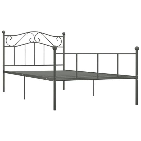 vidaXL Bed Frame Grey Metal 100 x 200 cm
