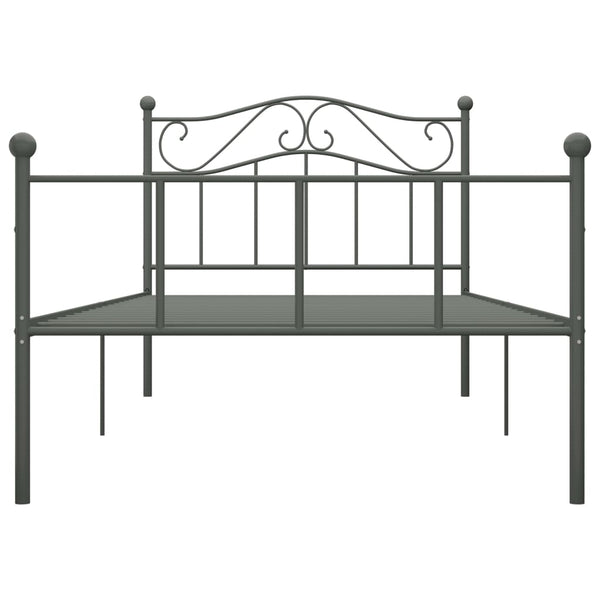 vidaXL Bed Frame Grey Metal 100 x 200 cm