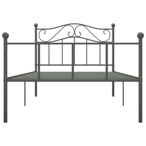 vidaXL Bed Frame Grey Metal 100 x 200 cm