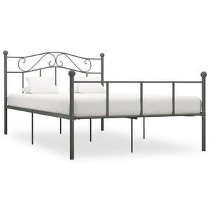 vidaXL Bed Frame Grey Metal 160×200 cm
