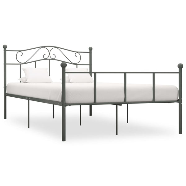 vidaXL Bed Frame Grey Metal 160×200 cm
