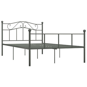 vidaXL Bed Frame Grey Metal 160×200 cm