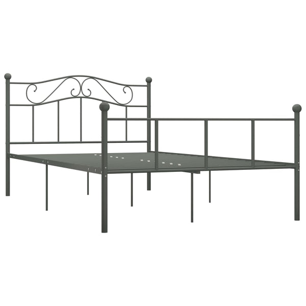vidaXL Bed Frame Grey Metal 160×200 cm