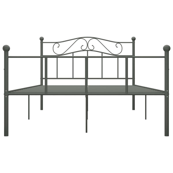 vidaXL Bed Frame Grey Metal 160×200 cm