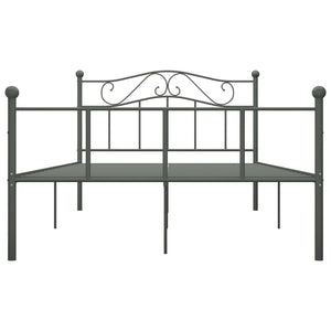 vidaXL Bed Frame Grey Metal 160×200 cm