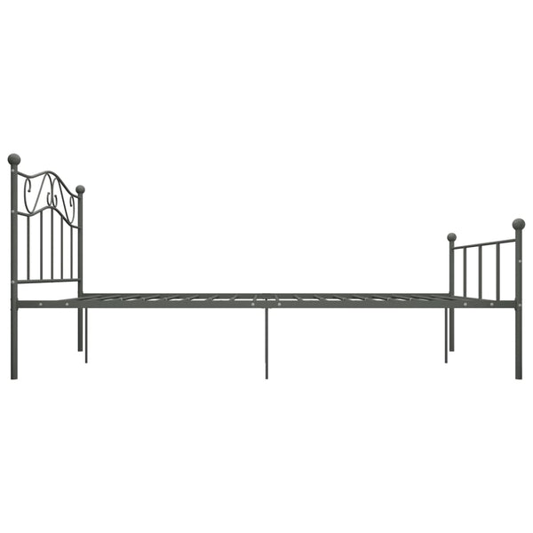 vidaXL Bed Frame Grey Metal 160×200 cm