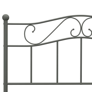 vidaXL Bed Frame Grey Metal 160×200 cm