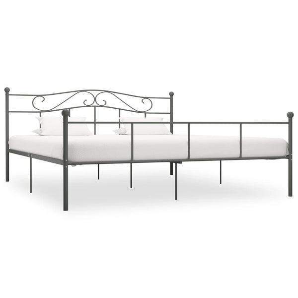 vidaXL Bed Frame Grey Metal 180×200 cm