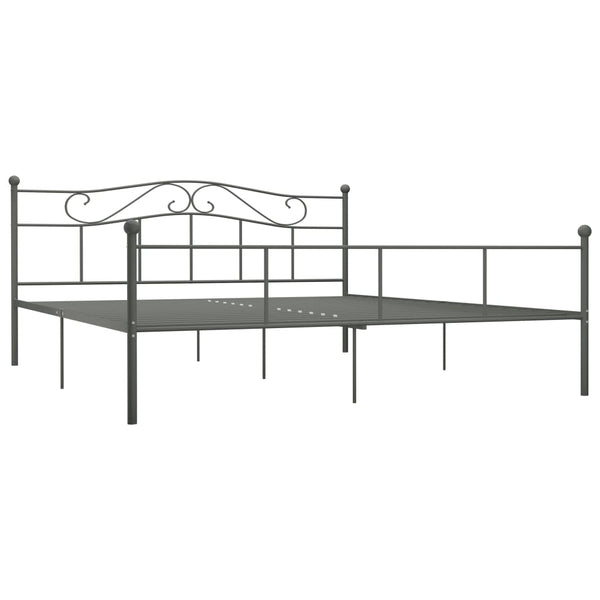 vidaXL Bed Frame Grey Metal 180×200 cm