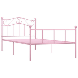 vidaXL Bed Frame Pink Metal 90x200 cm