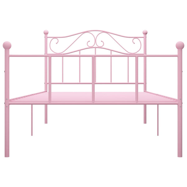 vidaXL Bed Frame Pink Metal 90x200 cm