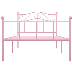vidaXL Bed Frame Pink Metal 90x200 cm