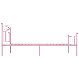 vidaXL Bed Frame Pink Metal 90x200 cm