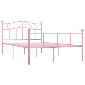 vidaXL Bed Frame Pink Metal 120x200 cm