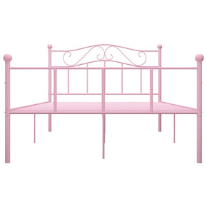 vidaXL Bed Frame Pink Metal 120x200 cm