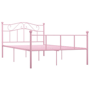 vidaXL Bed Frame Pink Metal 140x200 cm