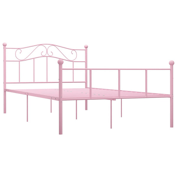 vidaXL Bed Frame Pink Metal 140x200 cm