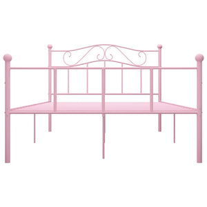 vidaXL Bed Frame Pink Metal 140x200 cm