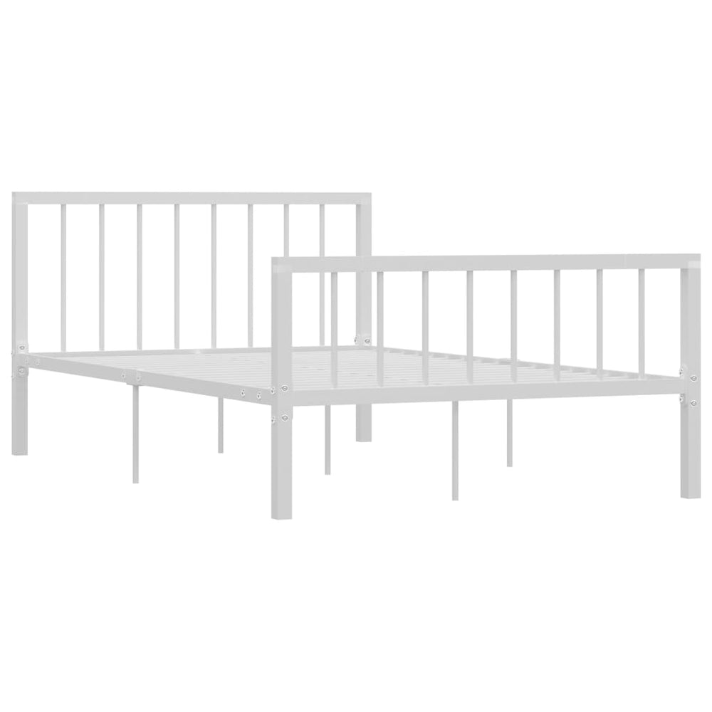 vidaXL Bed Frame White Metal 120x200 cm