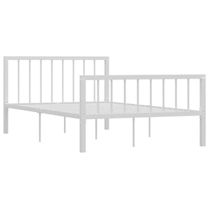 vidaXL Bed Frame White Metal 120x200 cm