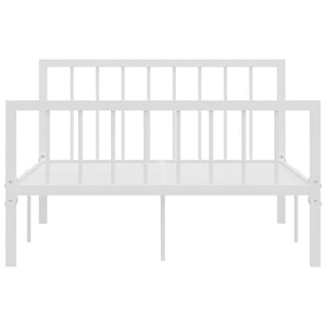 vidaXL Bed Frame White Metal 120x200 cm
