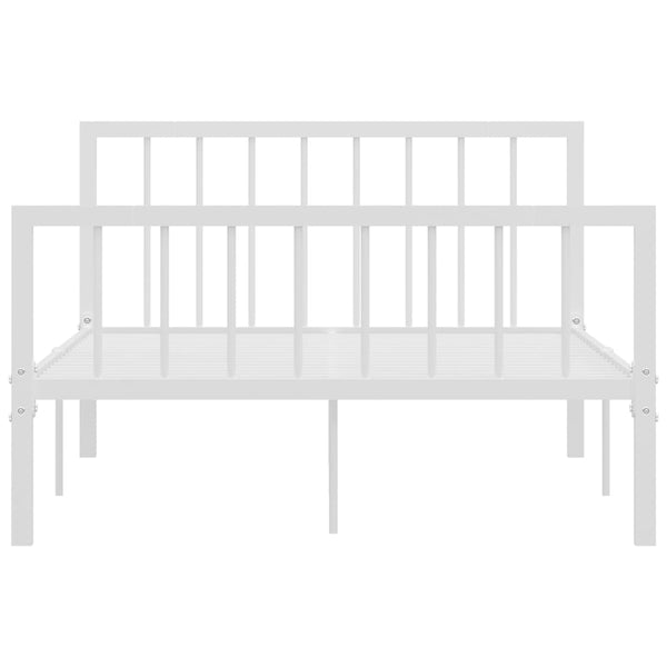 vidaXL Bed Frame White Metal 120x200 cm